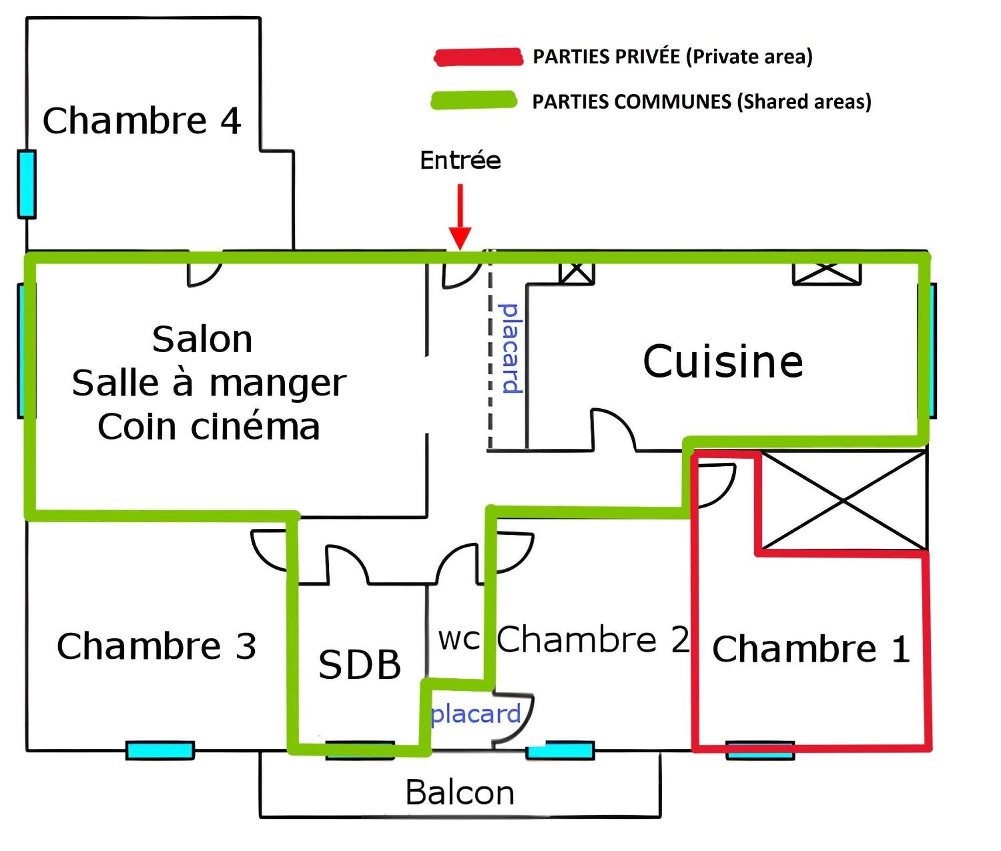 Chambre En Colocation Fille, Proche Mer, Climatisation 土伦 客房 照片